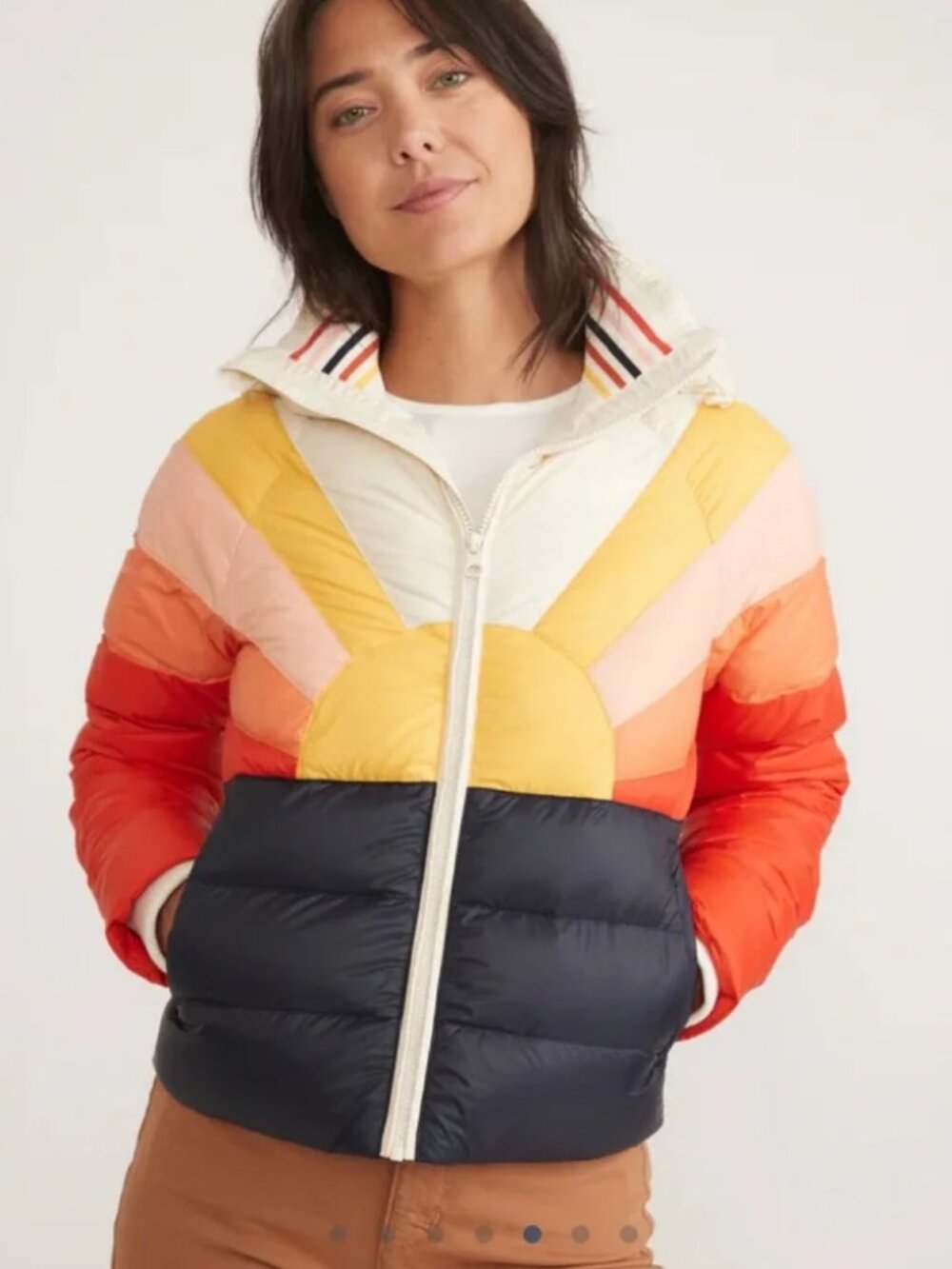 Marine Layer Archive Apres Sunset Down Puffer Jacket Retro Ski Coat Medium - Picture 4 of 14